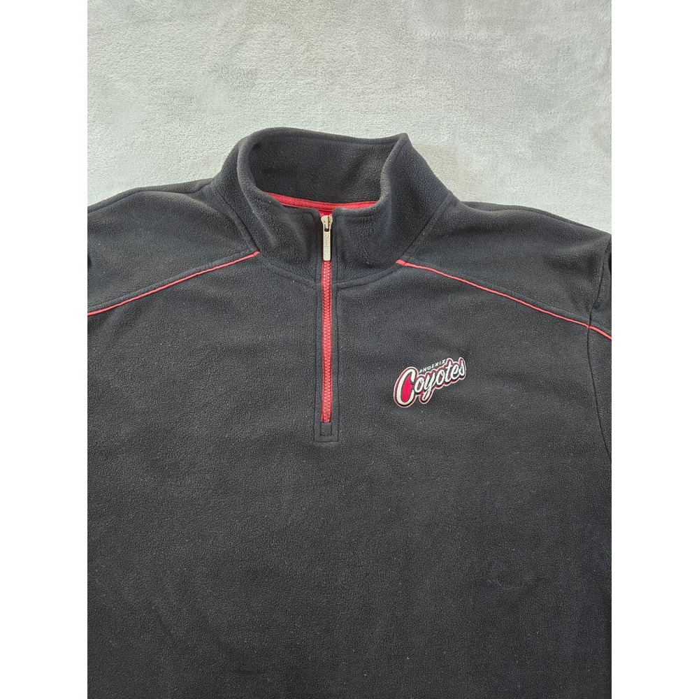 Arizona Coyotes Fleece Jacket Mens XL Black 1/4 Zip Reebok Face Off Pockets